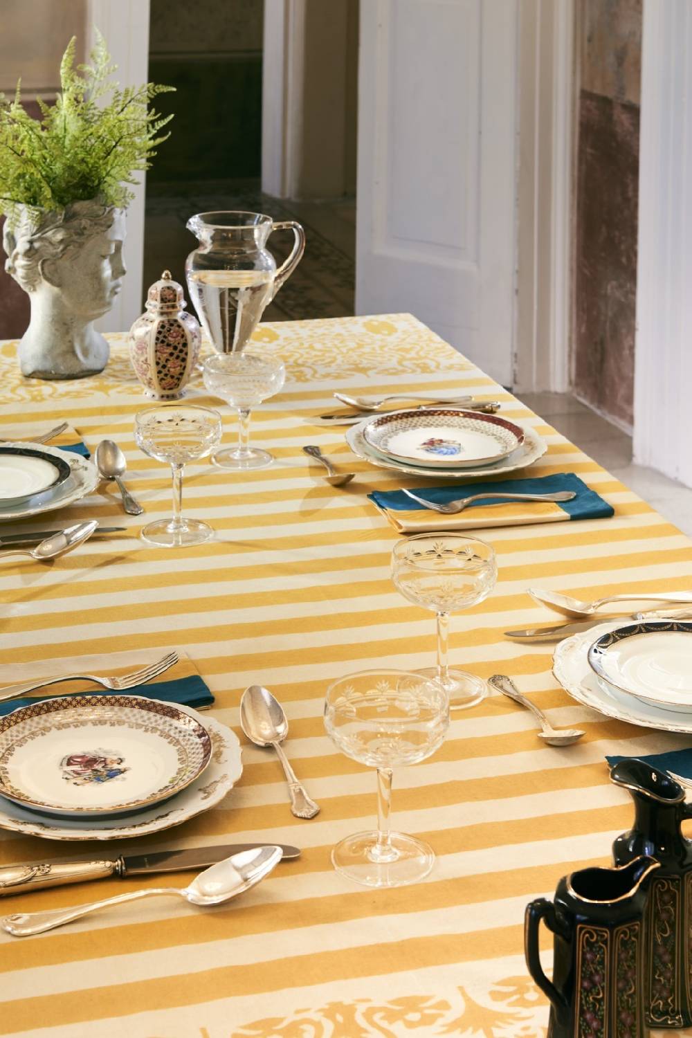 Lisa Corti telo cotone 180x350cm damask design gold 50% di sconto per tempo limitato
