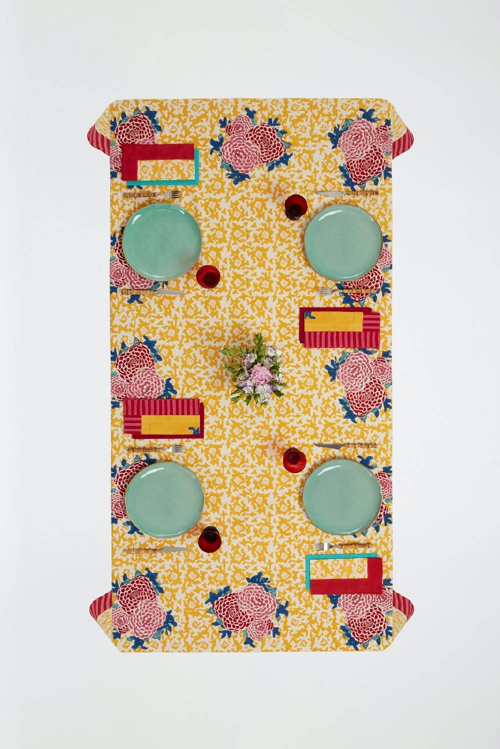 Lisa Corti telo cotone 220x350cm lisa corti x la minervetta arabesque corolla gold natural Spedizione Gratuita