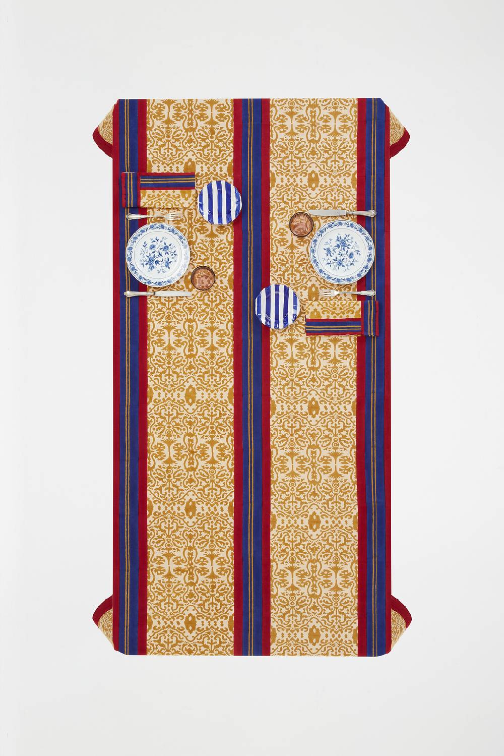 Lisa Corti telo cotone 220x350cm damask stripes chutney Negozi Online