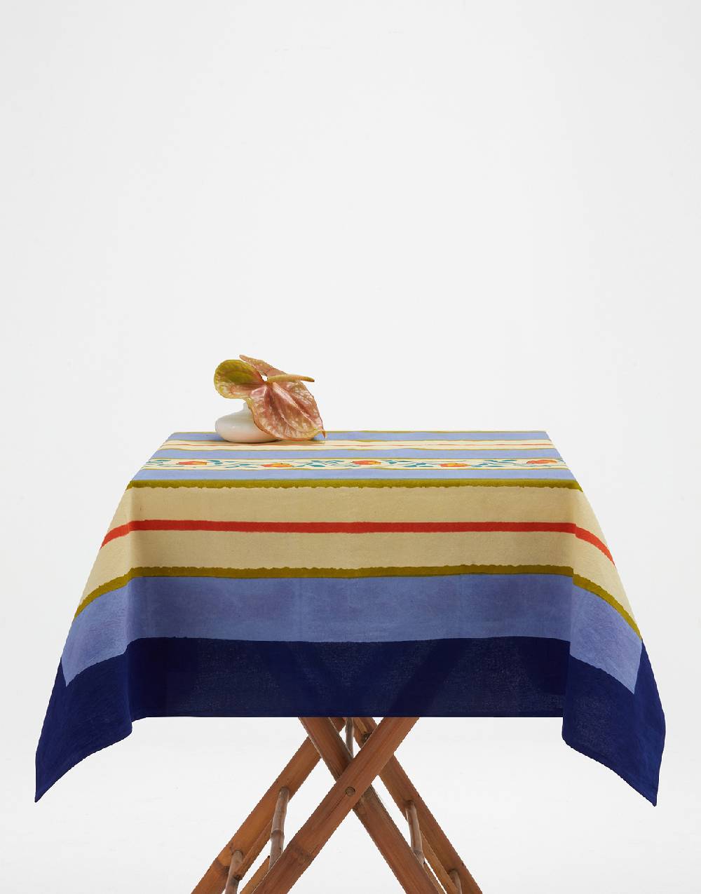 Lisa Corti telo cotone 110x110cm varanasi stripes pervinch Sconto