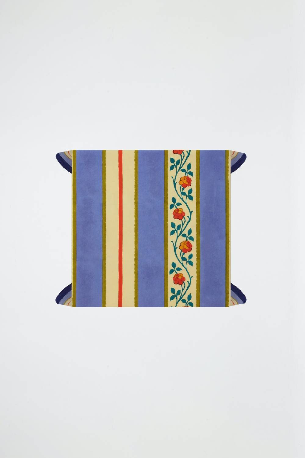 Lisa Corti telo cotone 110x110cm varanasi stripes pervinch Sconto