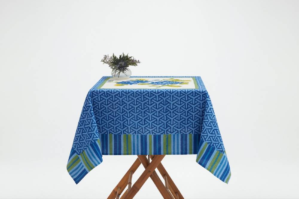 Lisa Corti telo cotone 110x110cm vienna blue cream Online