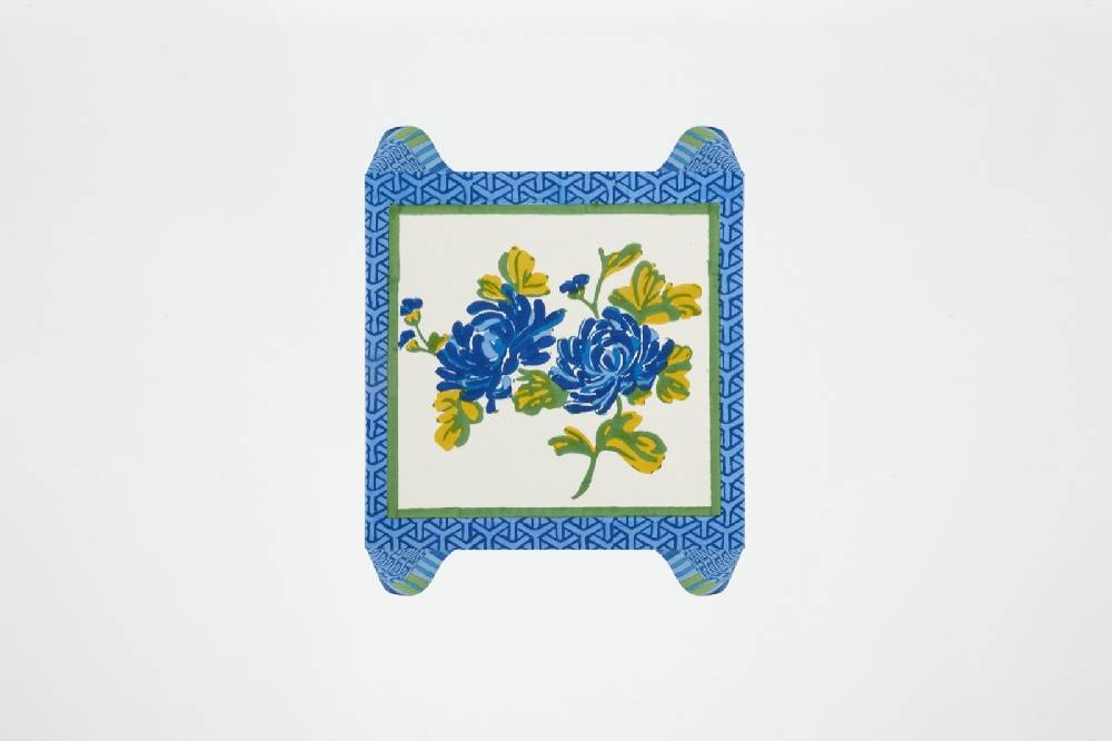 Lisa Corti telo cotone 110x110cm vienna blue cream Online