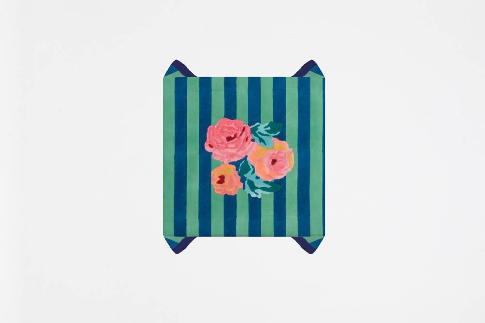 Lisa Corti telo cotone 110x110cm nizam stripes blue green Hotsell