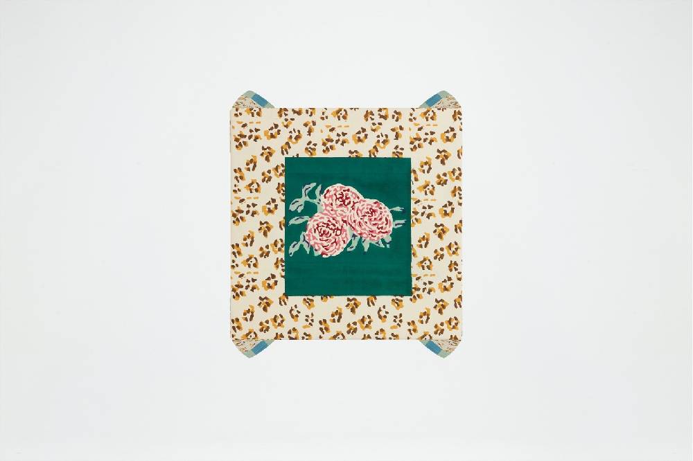 Lisa Corti telo cotone 110x110cm leopard stripes green Saldi Di Fabbrica