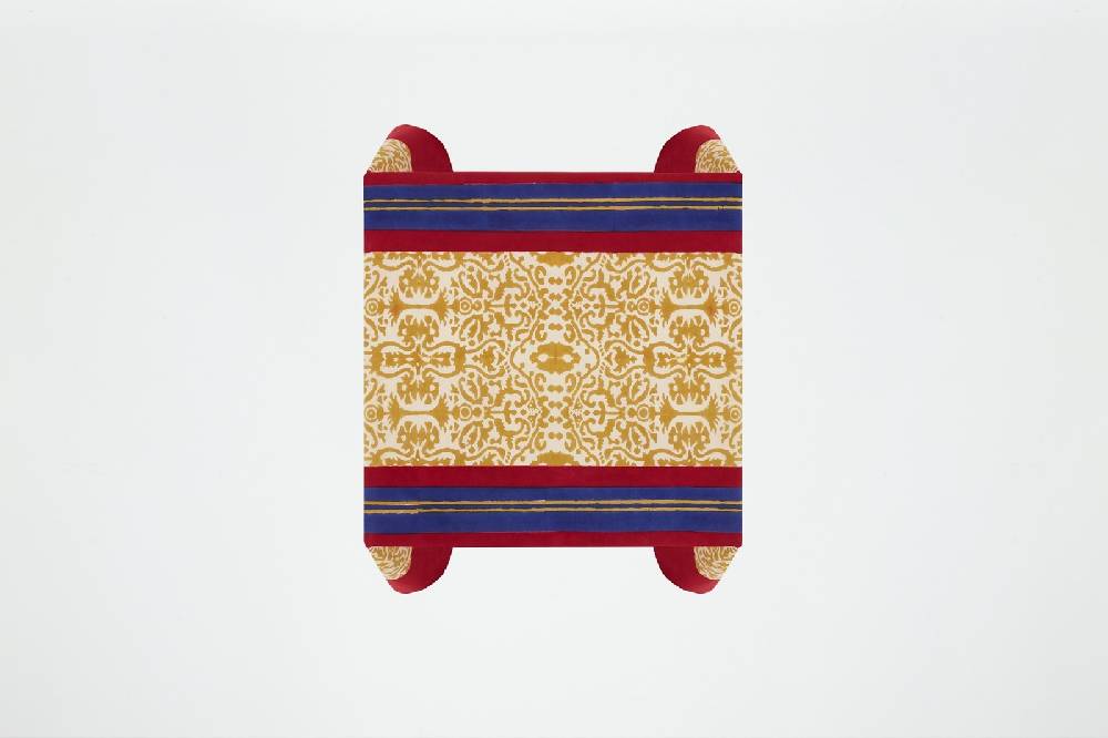Lisa Corti telo cotone 110x110cm damask stripes chutney Negozio