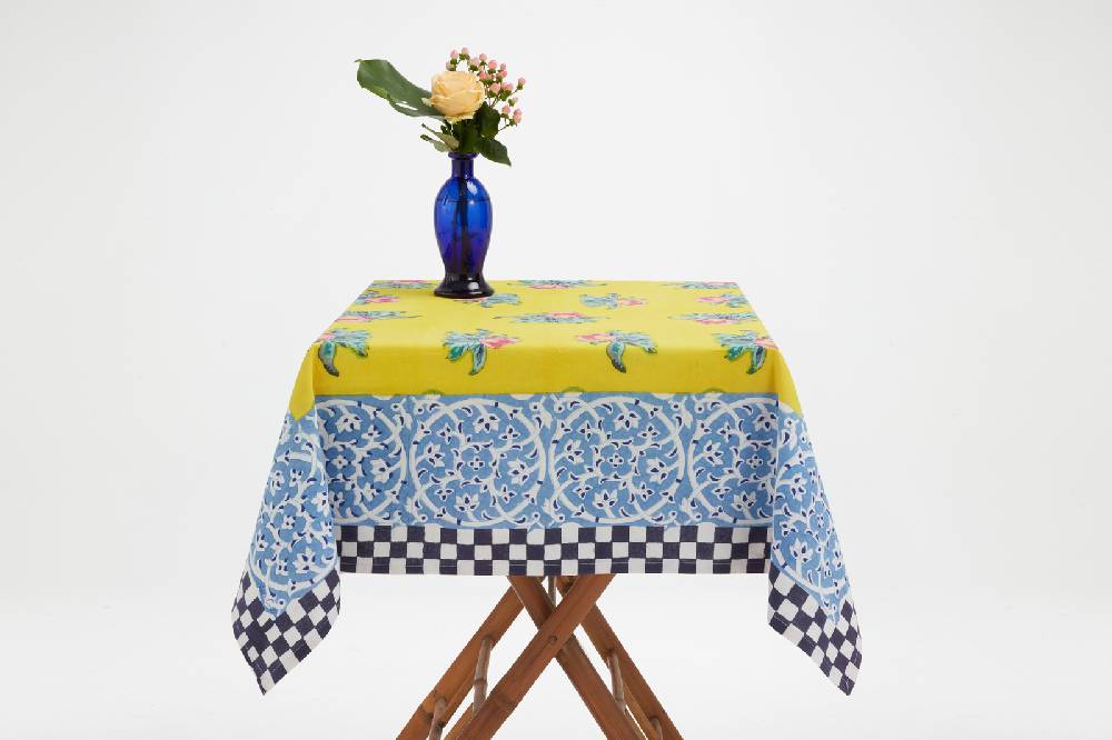 Lisa Corti telo cotone 110x110cm tiles yellow Spedizione gratuita