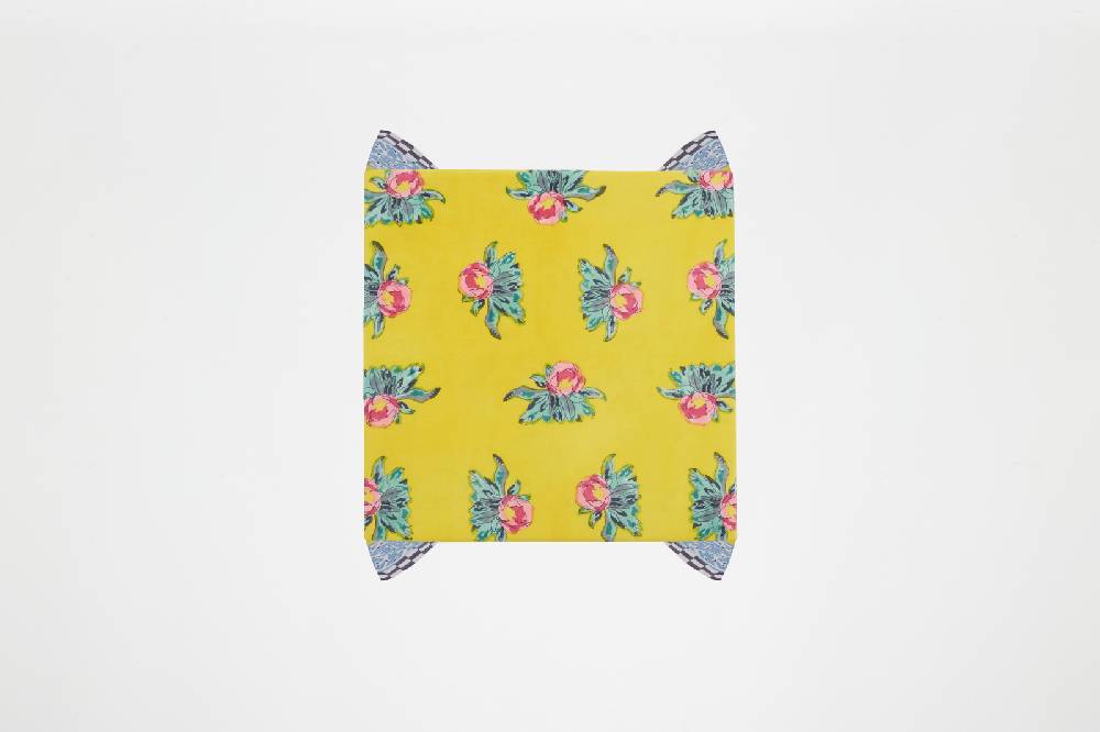 Lisa Corti telo cotone 110x110cm tiles yellow Spedizione gratuita