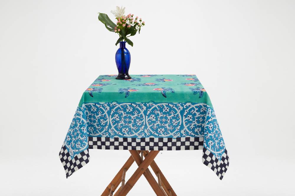 Lisa Corti telo cotone 110x110cm tiles green Sconto di tempo limitato