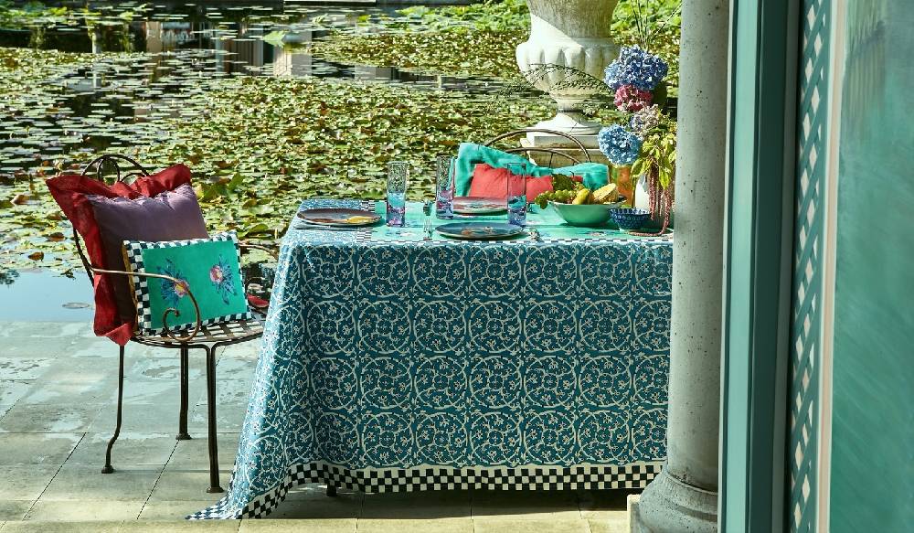 Lisa Corti telo cotone 110x110cm tiles green Sconto di tempo limitato