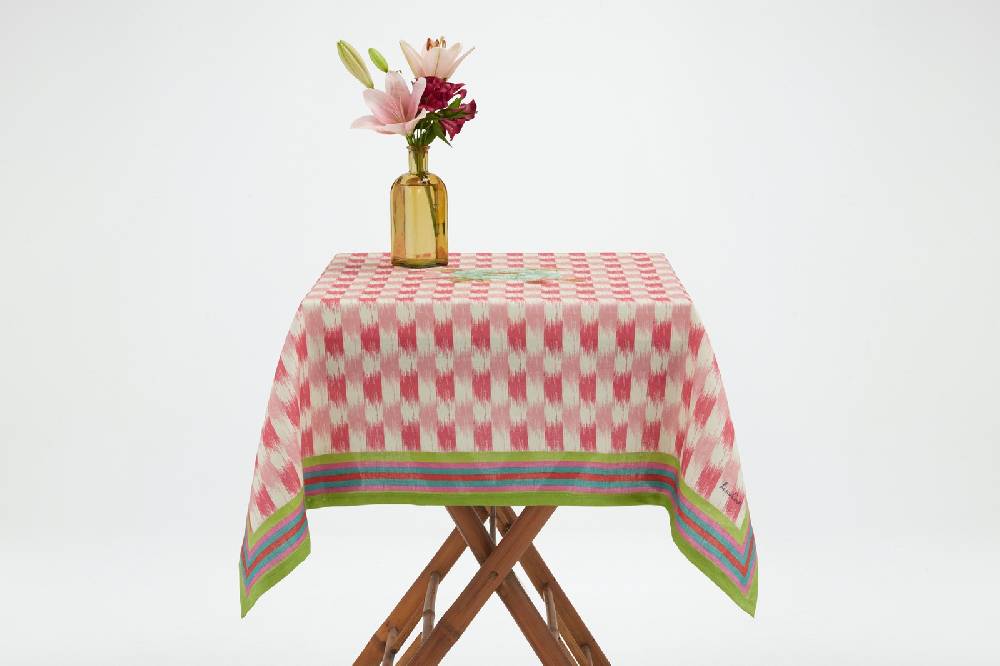 Lisa Corti telo lino 110x110cm veranda design magenta pink Prezzo di fabbrica
