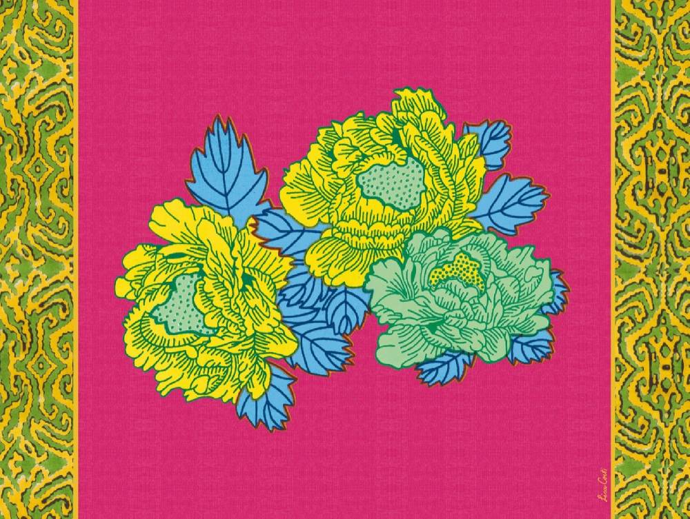 Lisa Corti tovaglietta rigida 30x40cm kauai peony fuxia Offerta migliore