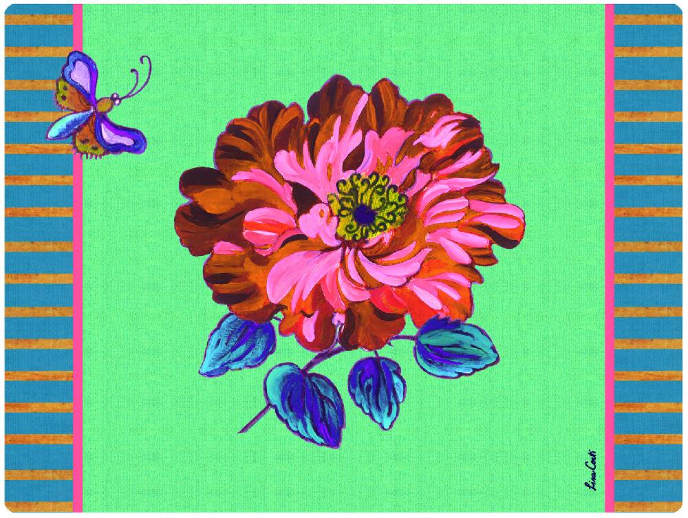 Lisa Corti tovaglietta rigida 30x40cm wild rose mint Offerte esclusive