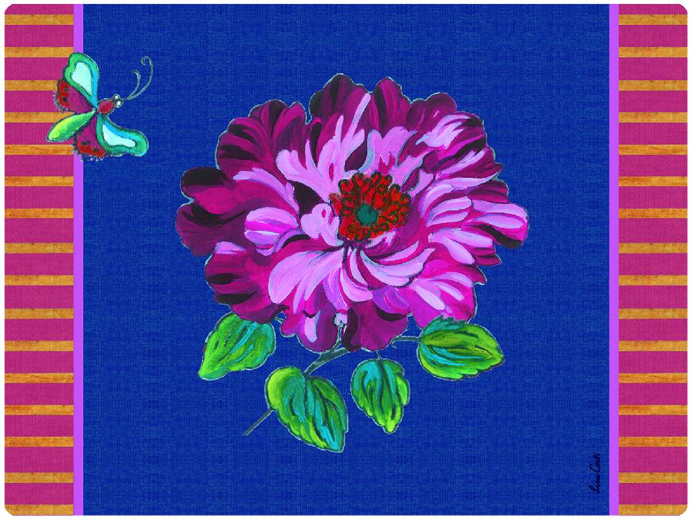 Lisa Corti tovaglietta rigida 30x40cm wild rose royal blue Nuovi prodotti