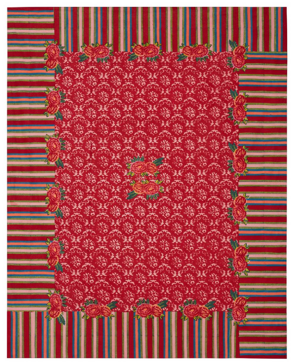 Lisa Corti telo cotone 220x270cm love red In Vendita