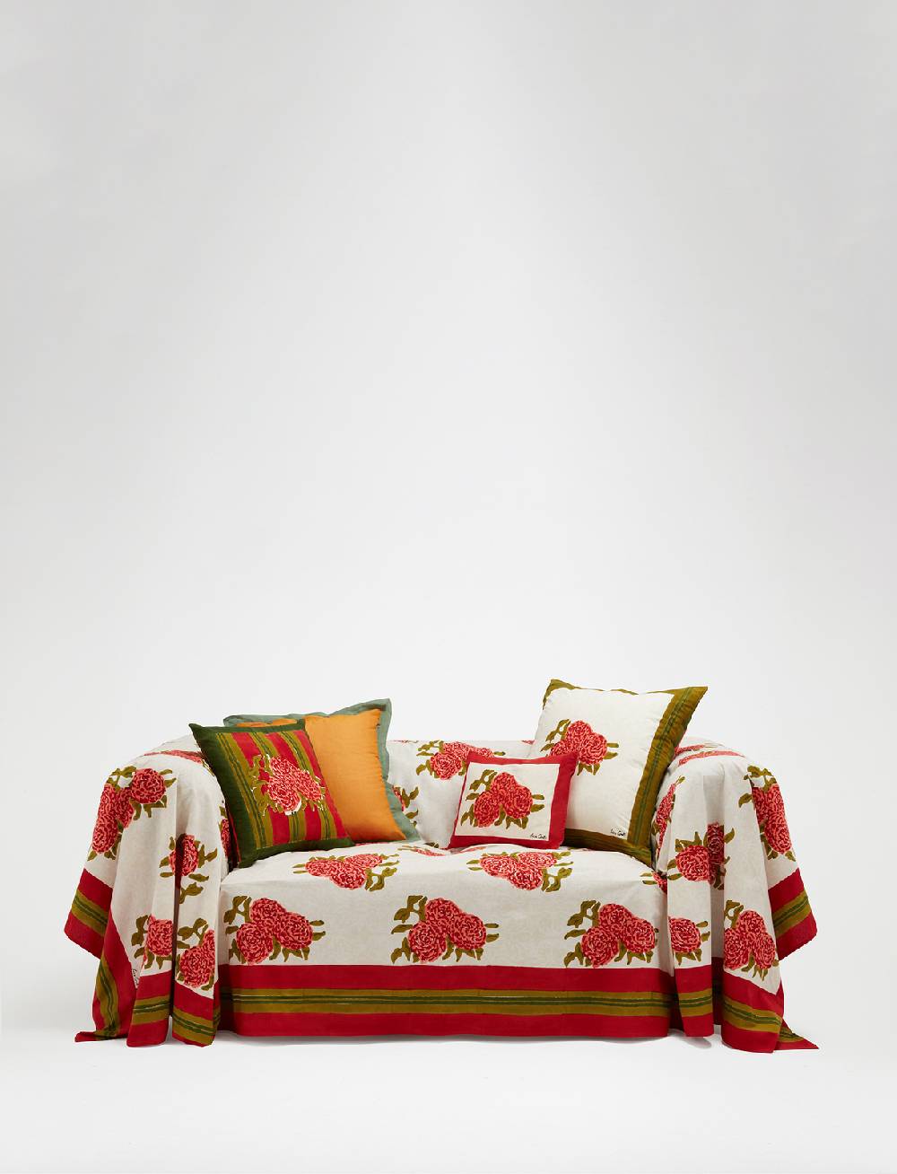 Lisa Corti telo cotone 220x270cm leopard bouquet red Vendita Economica