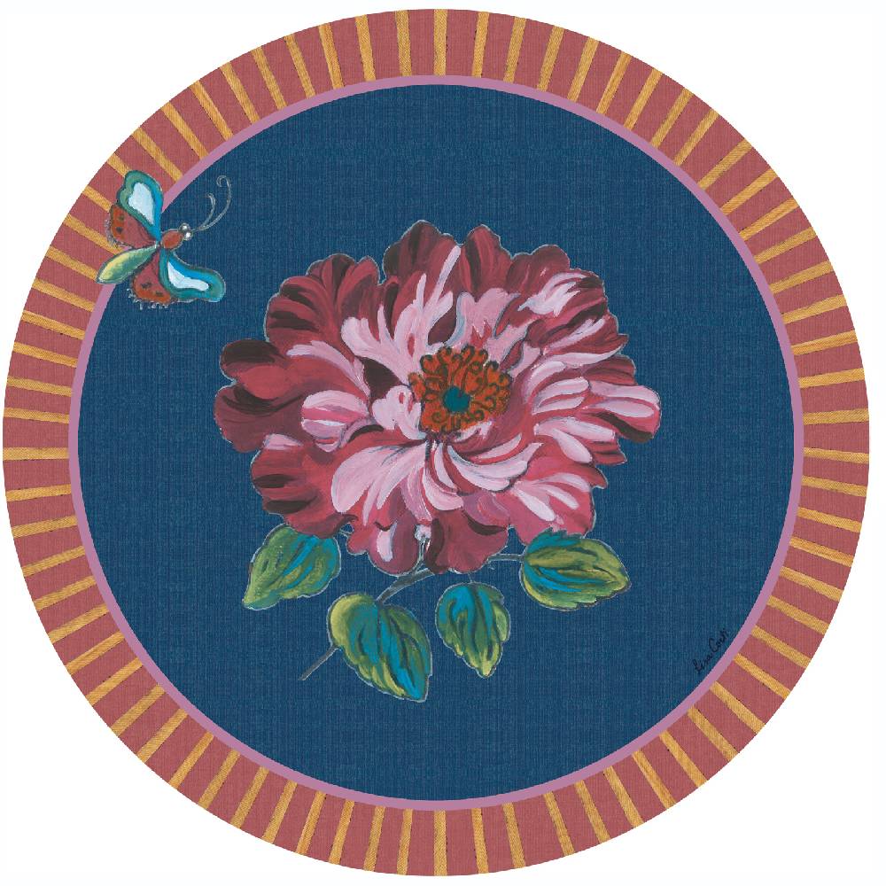 Lisa Corti tovaglietta rigida 39cm wild rose royal blue Vendite Flash