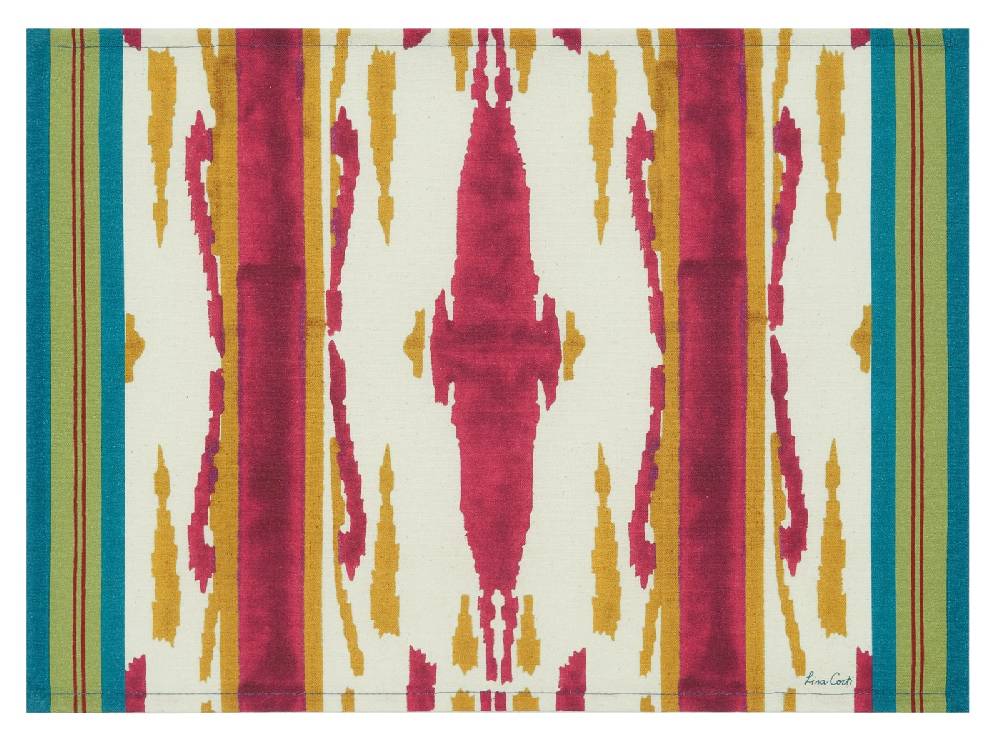 Lisa Corti tovaglietta cotone 35x48cm flame aubergine gold Prezzo di fabbrica