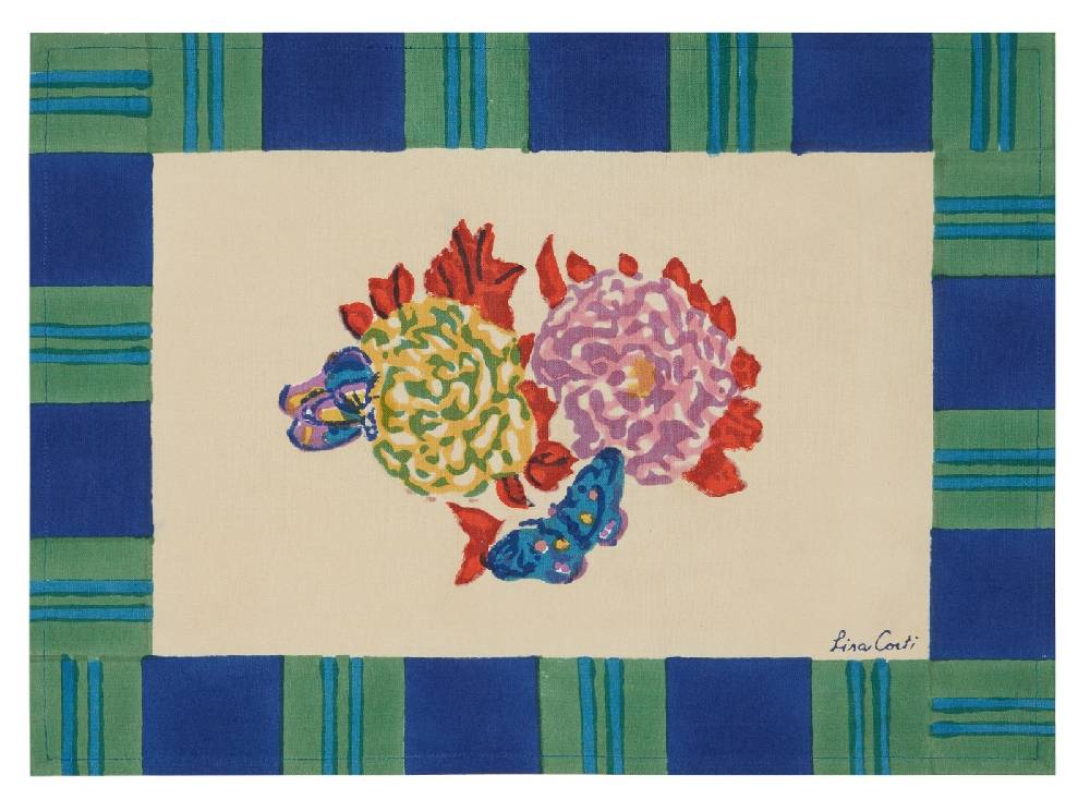 Lisa Corti tovaglietta cotone 35x48cm knight peacock Offerta speciale