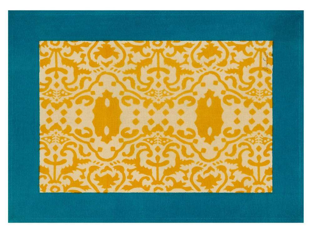 Lisa Corti tovaglietta cotone 35x48cm damask design gold Grande vendita
