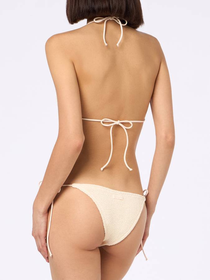 Mc2 Saint Barth Woman cream crinkle triangle bikini Guiana Marielle Promozione Limitata
