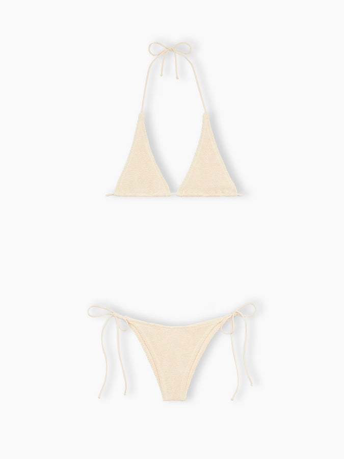 Mc2 Saint Barth Woman cream crinkle triangle bikini Guiana Marielle Promozione Limitata