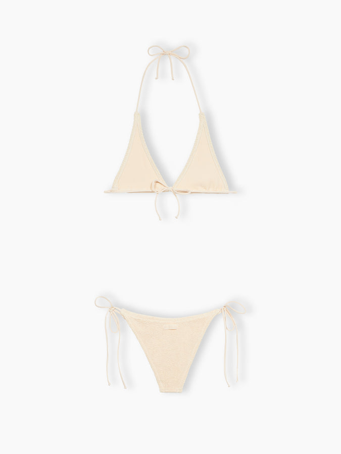 Mc2 Saint Barth Woman cream crinkle triangle bikini Guiana Marielle Promozione Limitata