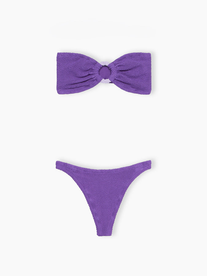 Mc2 Saint Barth Bikini donna a fascia viola stropicciato Yulia Naomi Fino Al -60%