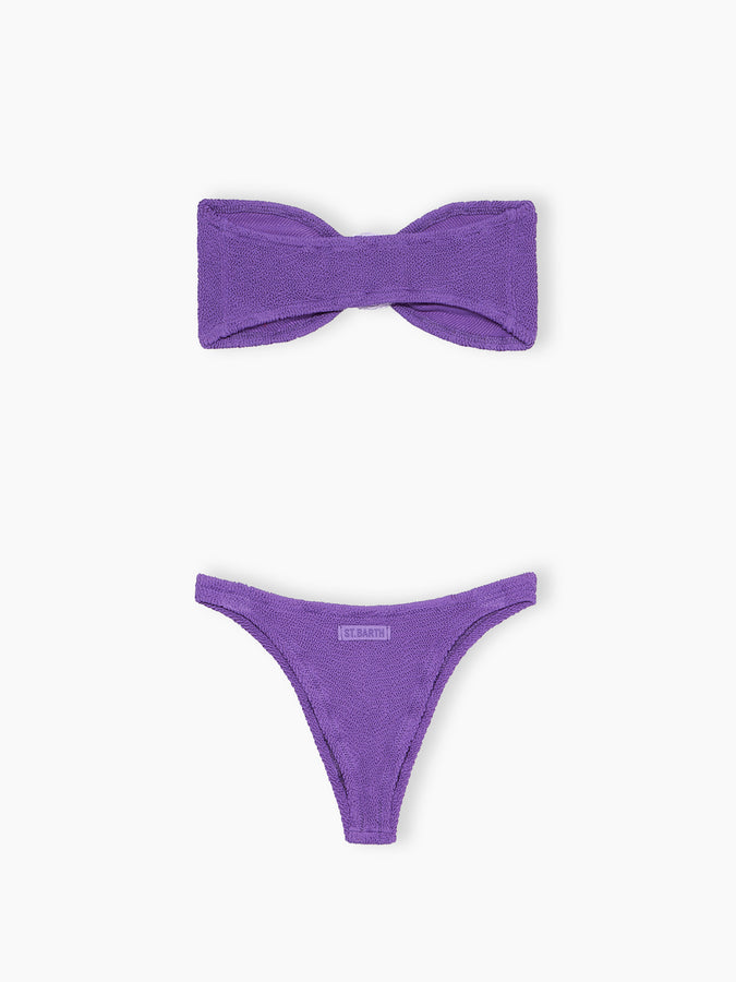 Mc2 Saint Barth Bikini donna a fascia viola stropicciato Yulia Naomi Fino Al -60%
