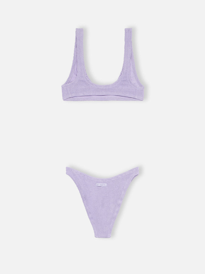 Mc2 Saint Barth Bikini bralette per donna lilla lurex micro crinkle Pamy Elise Convenienza