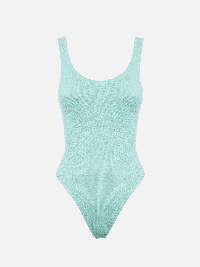 Mc2 Saint Barth Costume intero da donna Lora crinkle verde salvia Offerta