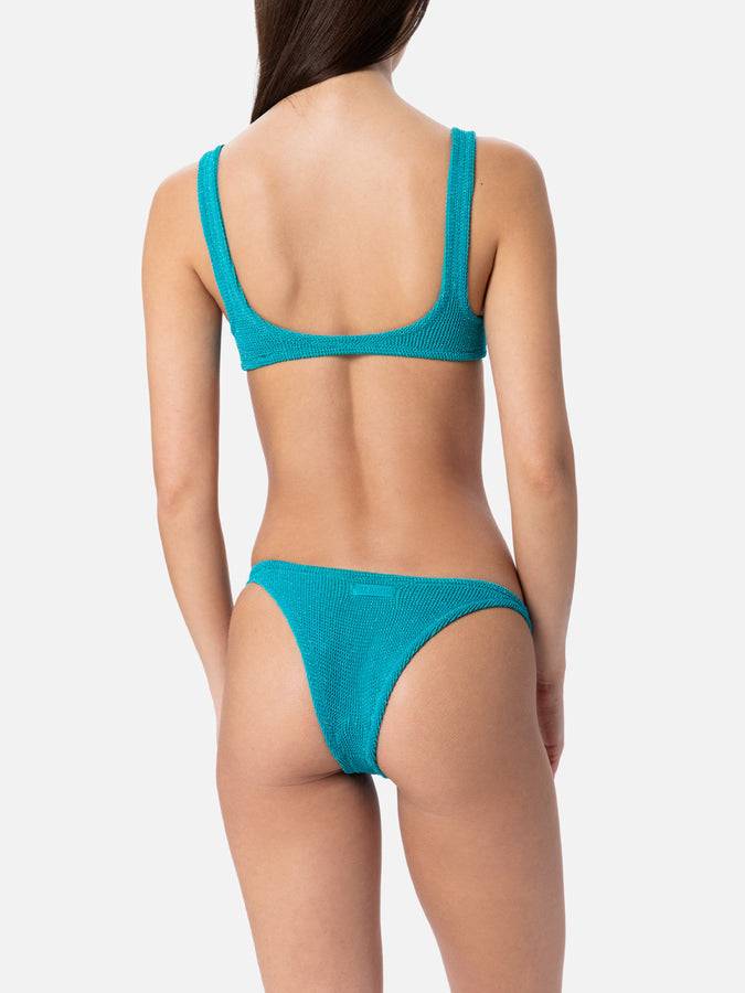 Mc2 Saint Barth Slip da bagno da donna ottanio lurex crinkle Naomi Outlet