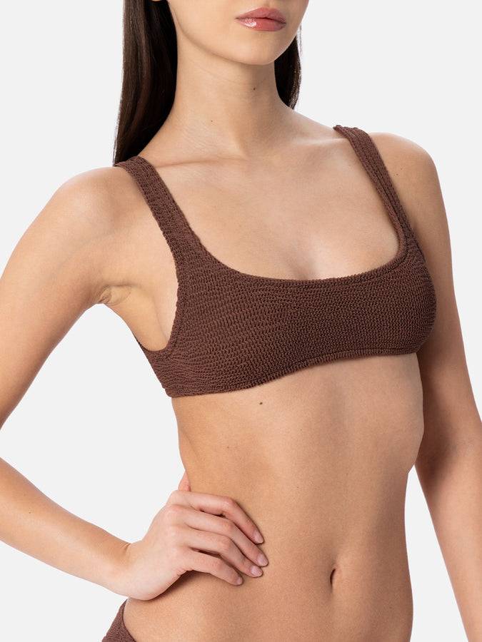 Mc2 Saint Barth Bikini da donna a bralette marrone crinkle Naima Elise Offerte