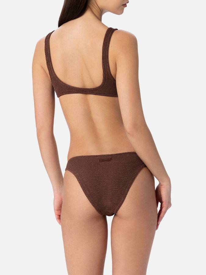 Mc2 Saint Barth Bikini da donna a bralette marrone crinkle Naima Elise Offerte