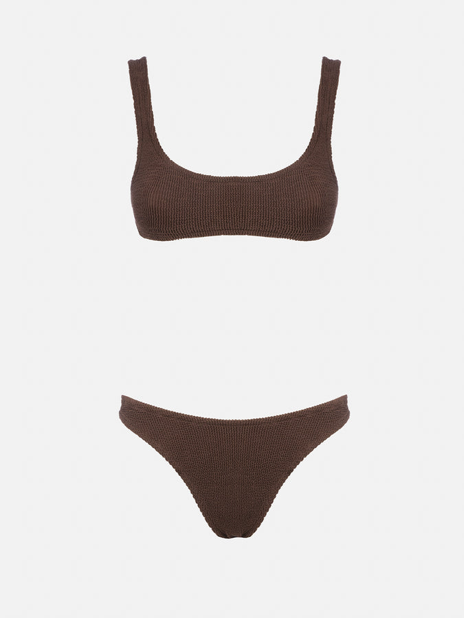 Mc2 Saint Barth Bikini da donna a bralette marrone crinkle Naima Elise Offerte