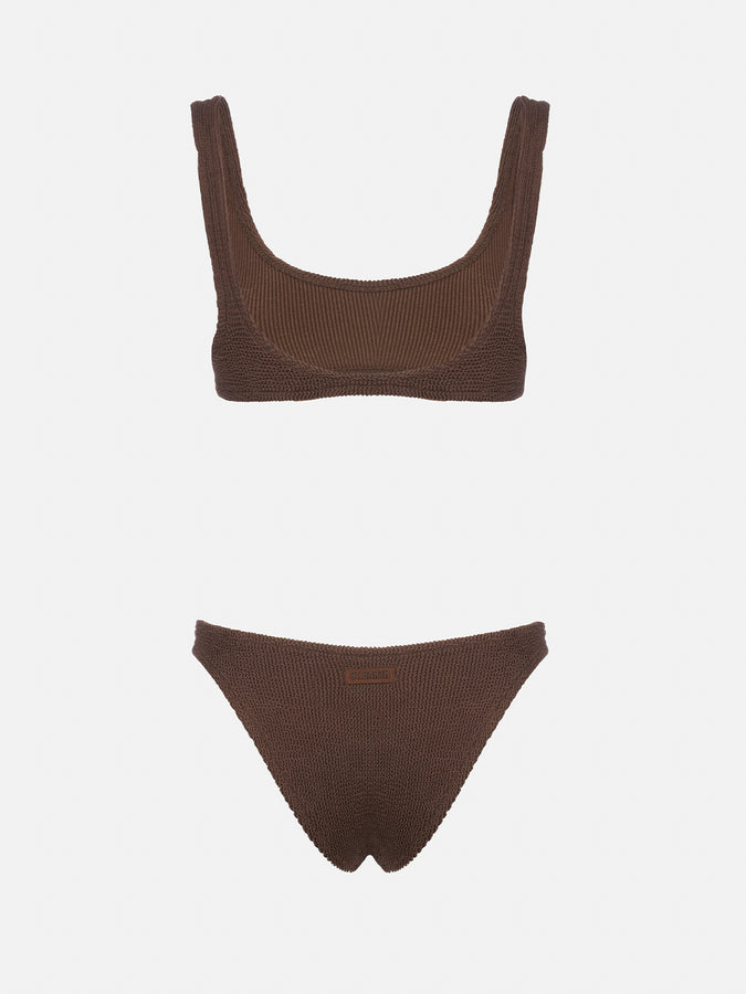 Mc2 Saint Barth Bikini da donna a bralette marrone crinkle Naima Elise Offerte