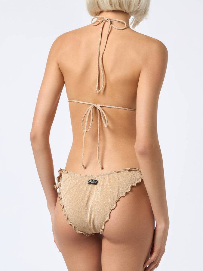 Mc2 Saint Barth Bikini da donna classico a triangolo oro lurex Sagittarius Moon I Più Venduti