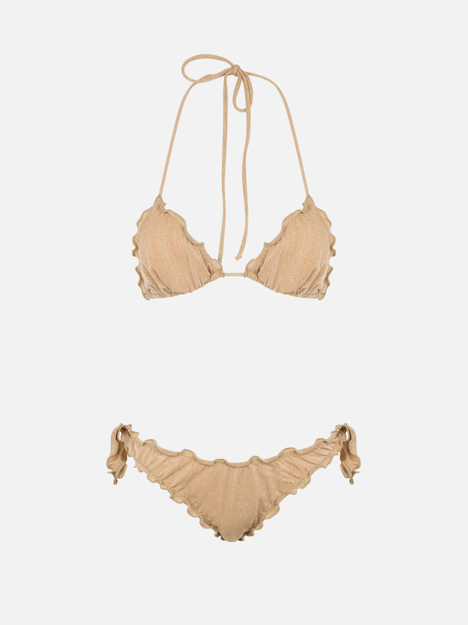 Mc2 Saint Barth Bikini da donna classico a triangolo oro lurex Sagittarius Moon I Più Venduti