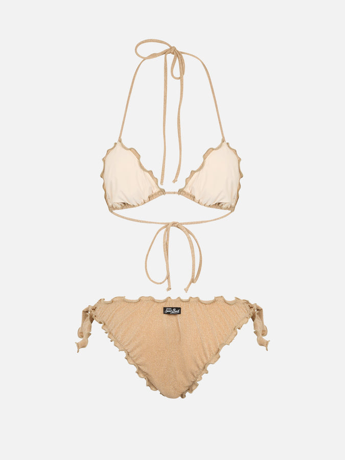 Mc2 Saint Barth Bikini da donna classico a triangolo oro lurex Sagittarius Moon I Più Venduti