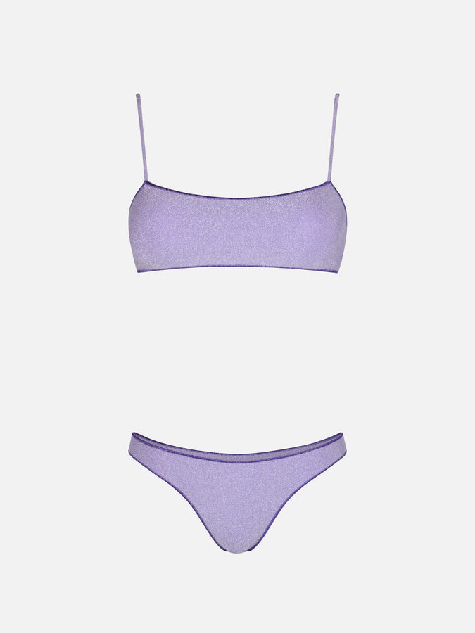 Mc2 Saint Barth Bikini da donna a bralette lilla lurex Sadie Naomi In Saldo