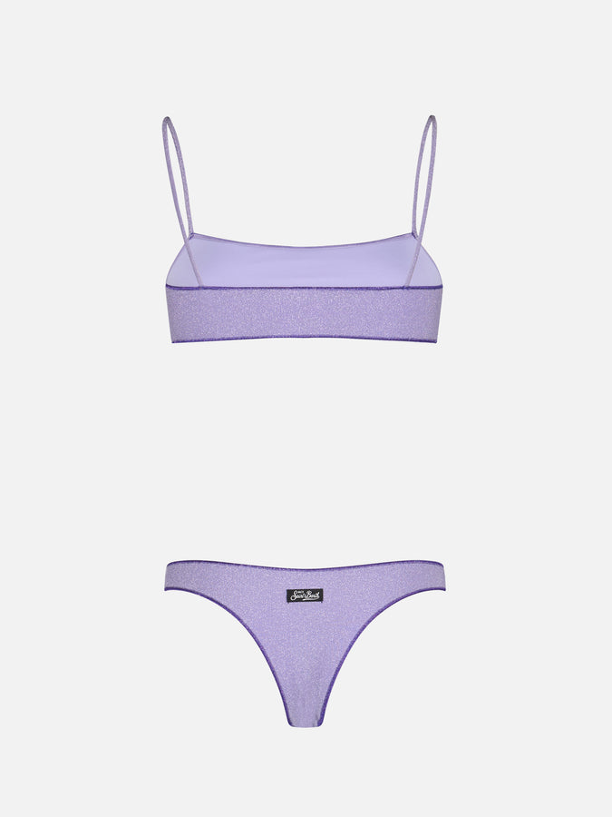 Mc2 Saint Barth Bikini da donna a bralette lilla lurex Sadie Naomi In Saldo