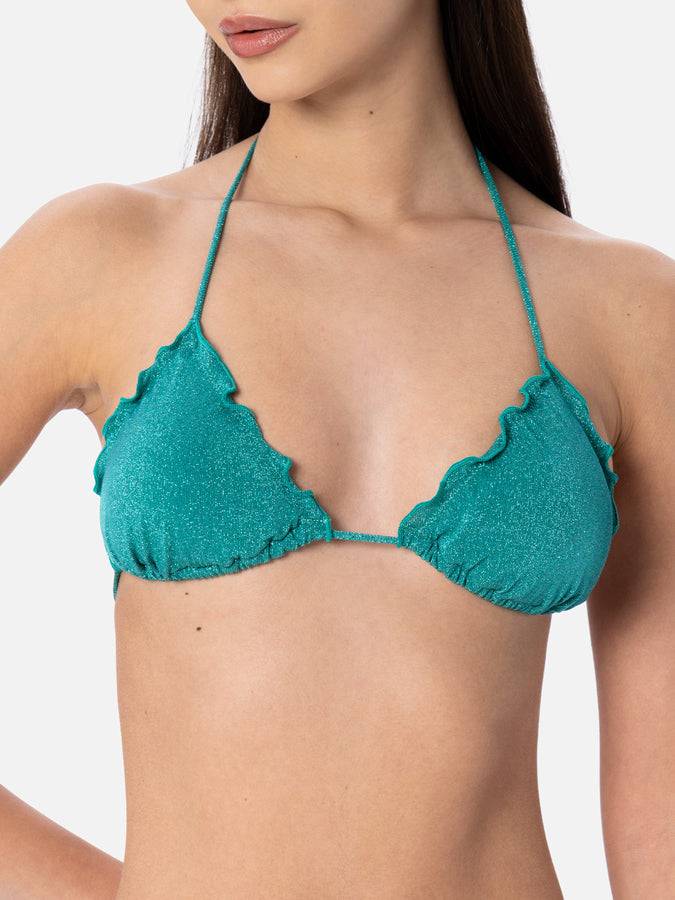 Mc2 Saint Barth Bikini da donna classico a triangolo verde acqua lurex Sagittarius Miami Italy