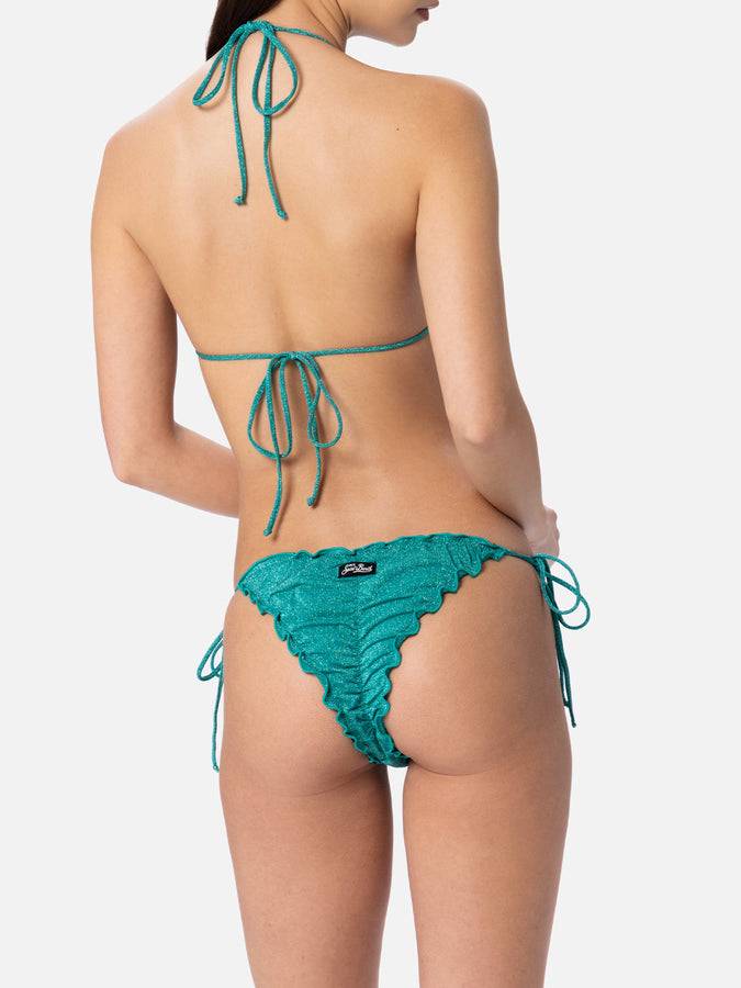 Mc2 Saint Barth Bikini da donna classico a triangolo verde acqua lurex Sagittarius Miami Italy