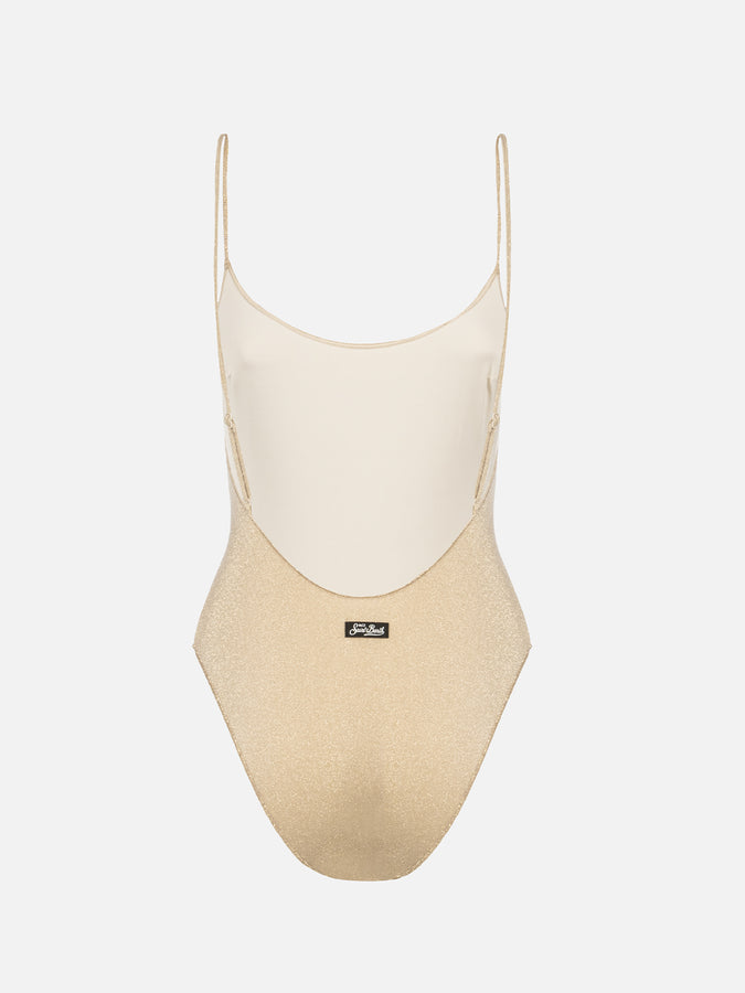 Mc2 Saint Barth Costume intero da donna in lurex Cecille Nuovo