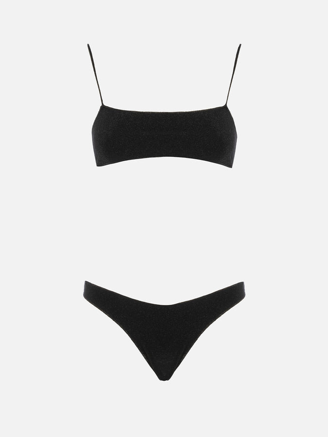 Mc2 Saint Barth Bikini da donna a bralette nero in lurex Sadie Naomi Qualità