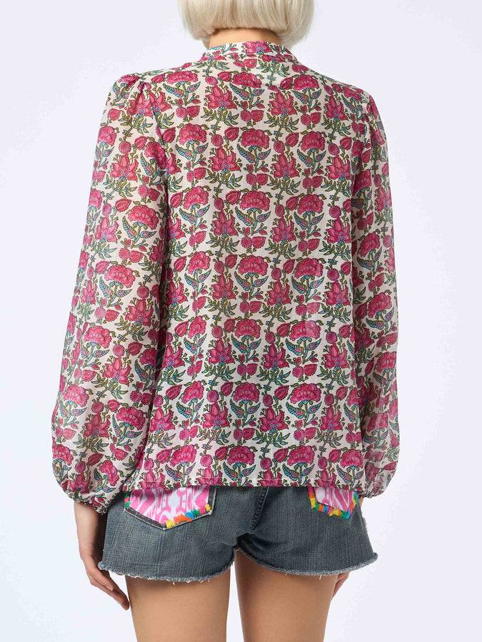 Mc2 Saint Barth Blusa da donna in voile di seta Harper Prezzo Ridotto