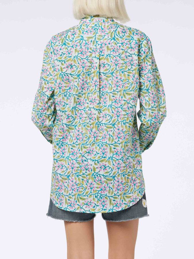 Mc2 Saint Barth Camicia da donna over Brigitte in cotone con stampa fiori Convenienza