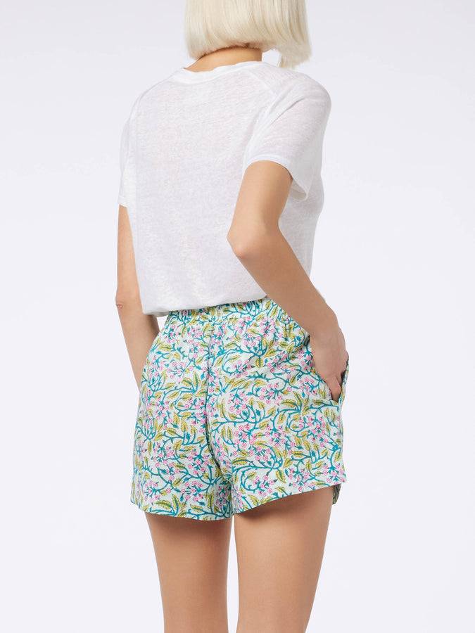 Mc2 Saint Barth Pantaloncini da donna pull up a fiori in cotone Meave Novità
