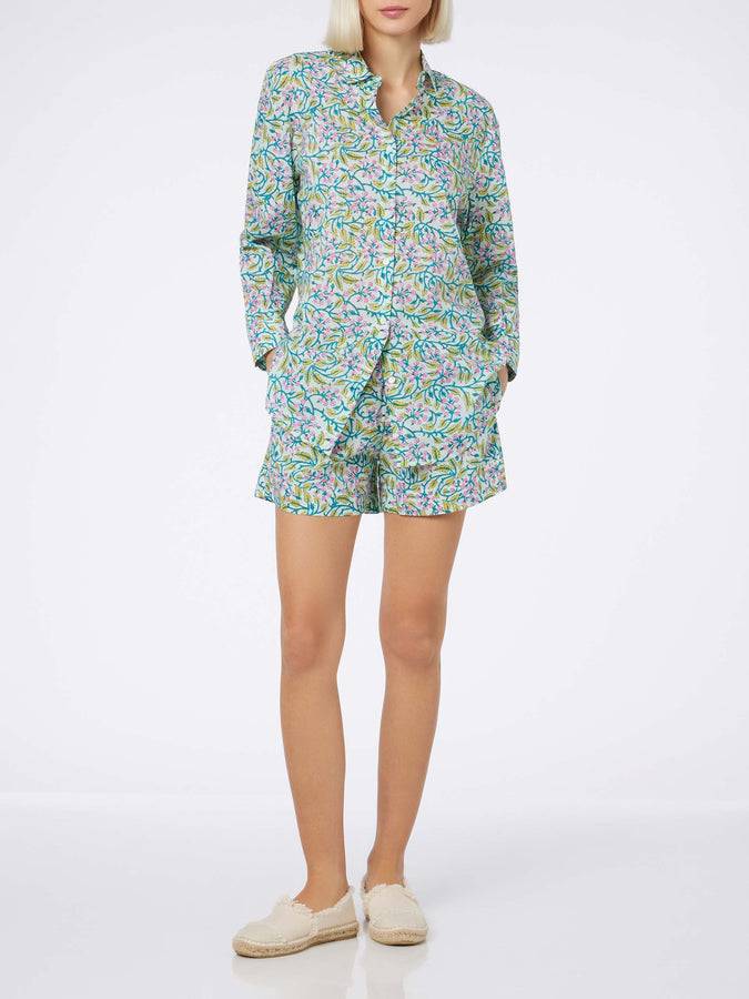 Mc2 Saint Barth Pantaloncini da donna pull up a fiori in cotone Meave Novità