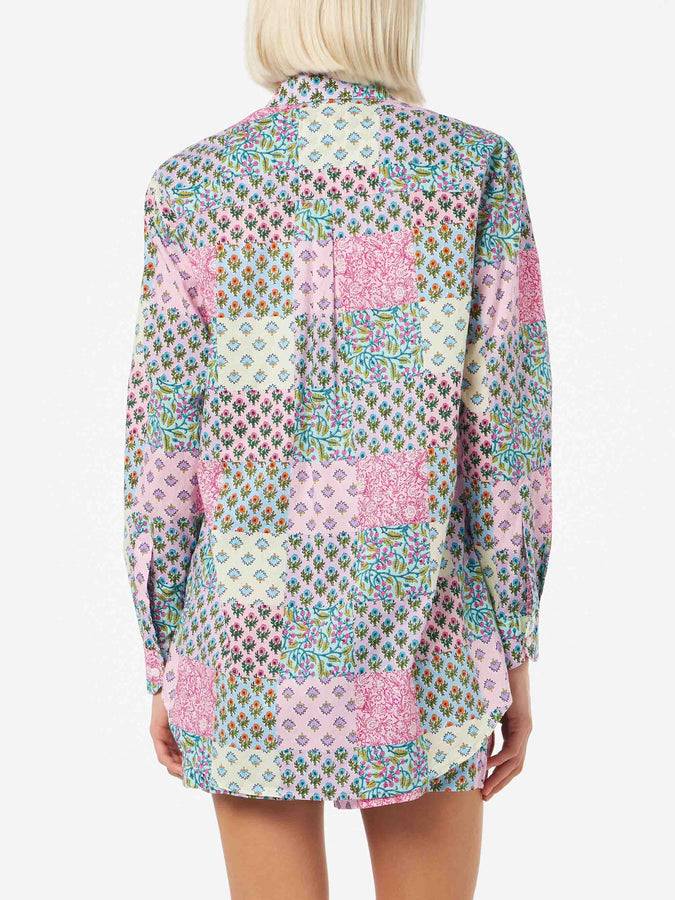 Mc2 Saint Barth Camicia da donna over Brigitte in cotone con stampa fiori Presa